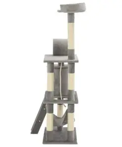 vidaXL Cat Tree with Sisal Scratching Posts 140 cm Grey