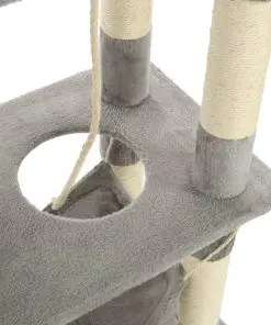 vidaXL Cat Tree with Sisal Scratching Posts 140 cm Grey