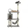 vidaXL Cat Tree with Sisal Scratching Posts 140 cm Grey
