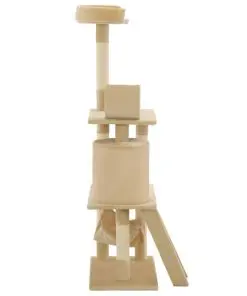 vidaXL Cat Tree with Sisal Scratching Posts 140 cm Beige