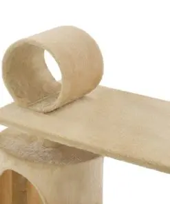 vidaXL Cat Tree with Sisal Scratching Posts 140 cm Beige