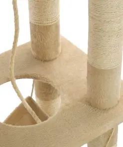 vidaXL Cat Tree with Sisal Scratching Posts 140 cm Beige