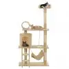 vidaXL Cat Tree with Sisal Scratching Posts 140 cm Beige