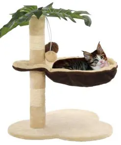 vidaXL Cat Tree with Sisal Scratching Post 50 cm Beige and Brown