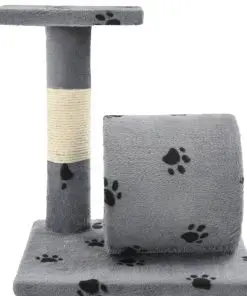 vidaXL Cat Tree with Sisal Scratching Poasts 65 cm Grey Paw Prints