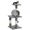 vidaXL Cat Tree with Sisal Scratching Poasts 65 cm Grey Paw Prints
