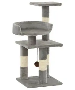 vidaXL Cat Tree with Sisal Scratching Posts 65 cm Grey