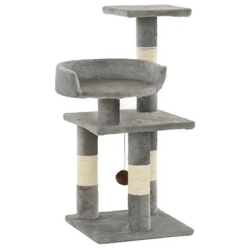 vidaXL Cat Tree with Sisal Scratching Posts 65 cm Grey