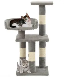 vidaXL Cat Tree with Sisal Scratching Posts 65 cm Grey