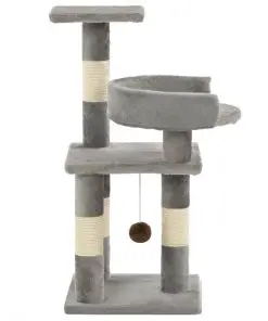 vidaXL Cat Tree with Sisal Scratching Posts 65 cm Grey