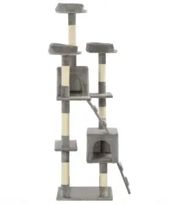 vidaXL Cat Tree with Sisal Scratching Posts 170 cm Grey