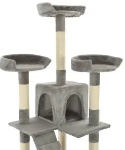 vidaXL Cat Tree with Sisal Scratching Posts 170 cm Grey