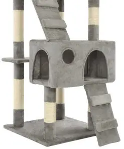 vidaXL Cat Tree with Sisal Scratching Posts 170 cm Grey