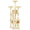 vidaXL Cat Tree with Sisal Scratching Posts 170 cm Beige