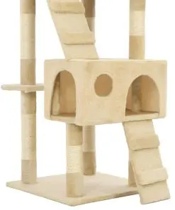 vidaXL Cat Tree with Sisal Scratching Posts 170 cm Beige