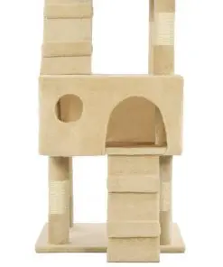 vidaXL Cat Tree with Sisal Scratching Posts 170 cm Beige