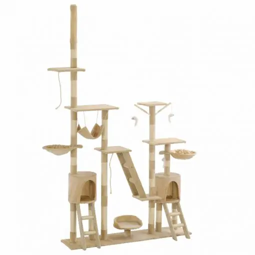 vidaXL Cat Tree with Sisal Scratching Posts 230-250 cm Beige