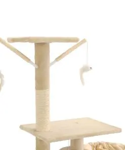 vidaXL Cat Tree with Sisal Scratching Posts 230-250 cm Beige