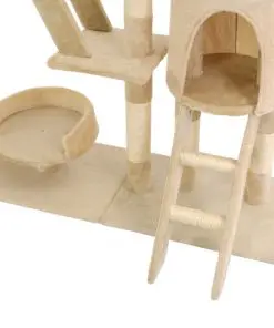 vidaXL Cat Tree with Sisal Scratching Posts 230-250 cm Beige