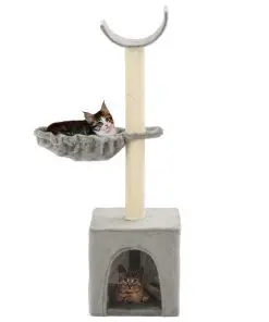 vidaXL Cat Tree with Sisal Scratching Posts 105 cm Grey