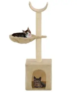 vidaXL Cat Tree with Sisal Scratching Posts 105 cm Beige