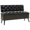 vidaXL Storage Bench with Backrest Artificial Leather 120x52x75 cm vidaXL Storage Bench with Backrest Artificial Leather 120x52x75 cm