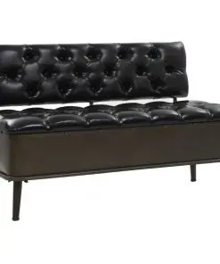 vidaXL Storage Bench with Backrest Artificial Leather 120x52x75 cm