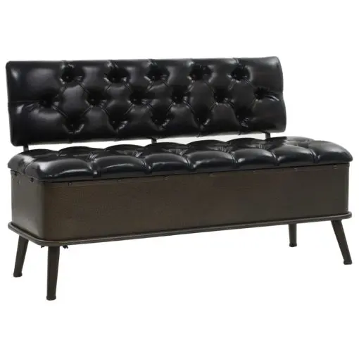 vidaXL Storage Bench with Backrest Artificial Leather 120x52x75 cm
