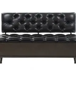 vidaXL Storage Bench with Backrest Artificial Leather 120x52x75 cm