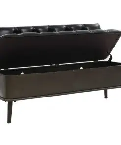 vidaXL Storage Bench with Backrest Artificial Leather 120x52x75 cm