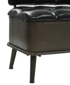 vidaXL Storage Bench with Backrest Artificial Leather 120x52x75 cm