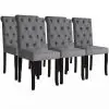 vidaXL Dining Chairs 6 pcs Dark Grey Fabric