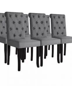 vidaXL Dining Chairs 6 pcs Dark Grey Fabric