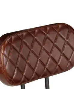 vidaXL Bar Chairs 2 pcs Brown Real Leather