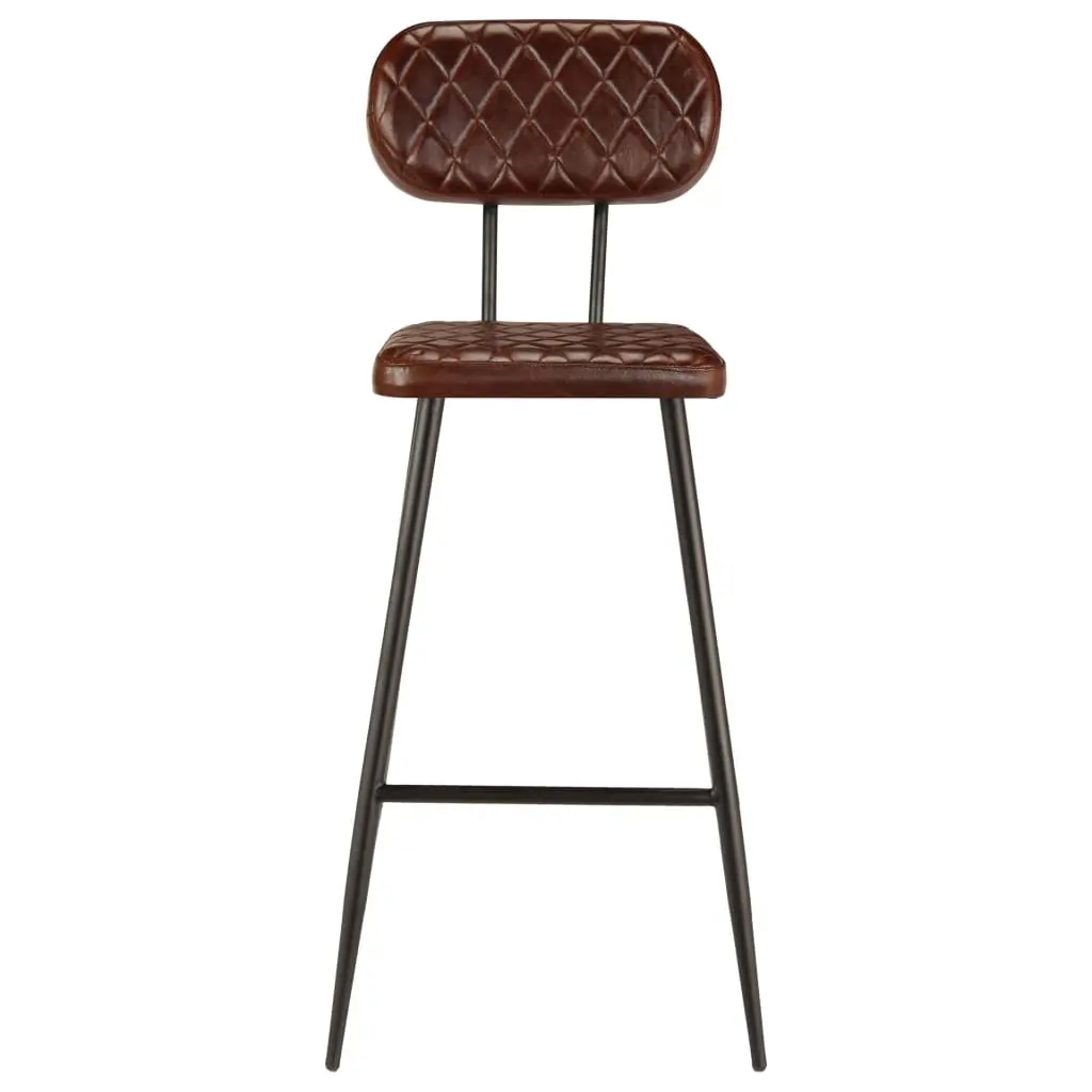 vidaXL Bar Chairs 2 pcs Brown Real Leather