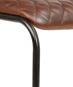 vidaXL Dining Chairs 2 pcs with Armrests Brown Real Leather