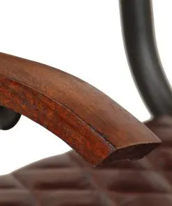vidaXL Dining Chairs 2 pcs with Armrests Brown Real Leather