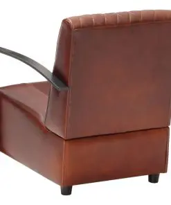 vidaXL Armchair Brown Real Leather