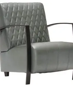 vidaXL Armchair Grey Real Leather