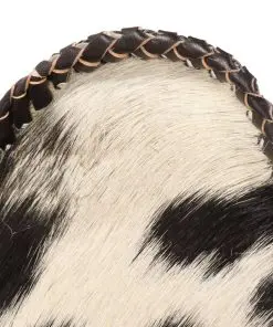 vidaXL Butterfly Chair Black and White Genuine Goat Leather