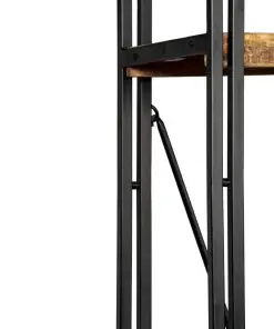 vidaXL 5-Tier Bookcase Solid Mango Wood and Steel 60x30x180 cm