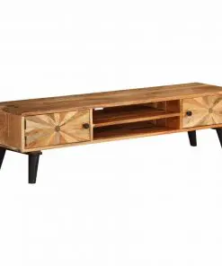 vidaXL TV Cabinet Solid Mango Wood 145x35x35 cm