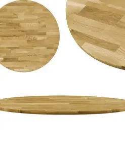 vidaXL Table Top Solid Oak Wood Round 23 mm 400 mm