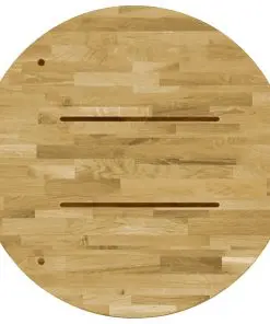 vidaXL Table Top Solid Oak Wood Round 23 mm 400 mm
