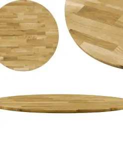 vidaXL Table Top Solid Oak Wood Round 23 mm 700 mm