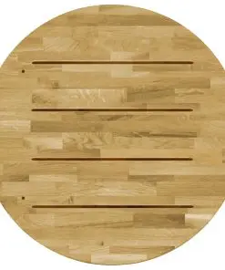 vidaXL Table Top Solid Oak Wood Round 23 mm 700 mm