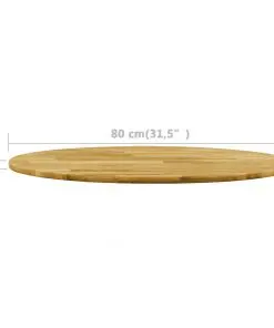 vidaXL Table Top Solid Oak Wood Round 23 mm 800 mm