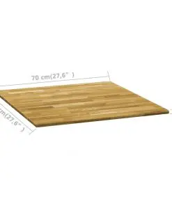 vidaXL Table Top Solid Oak Wood Square 23 mm 70×70 cm