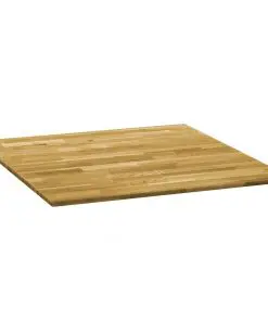 vidaXL Table Top Solid Oak Wood Square 23 mm 80×80 cm