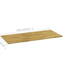 vidaXL Table Top Solid Oak Wood Rectangular 23 mm 120×60 cm